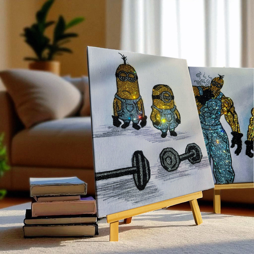 Minionki przed siłownią