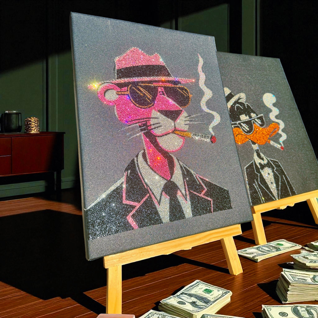 Różowa pantera z papierosem