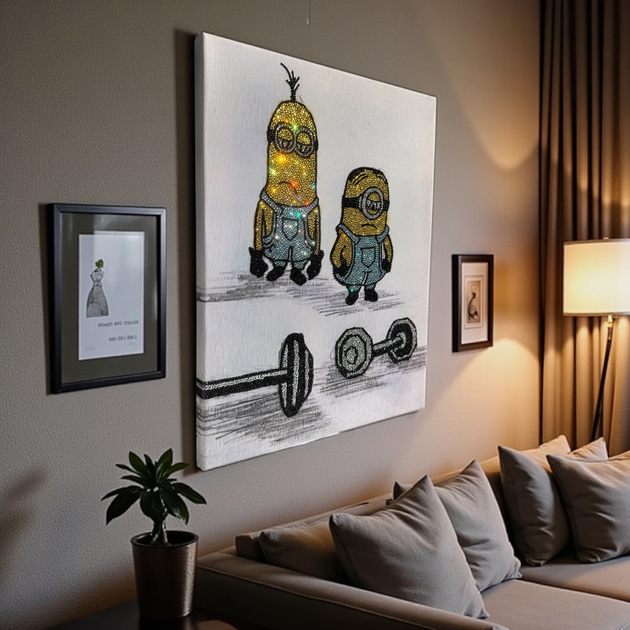 Minionki przed siłownią